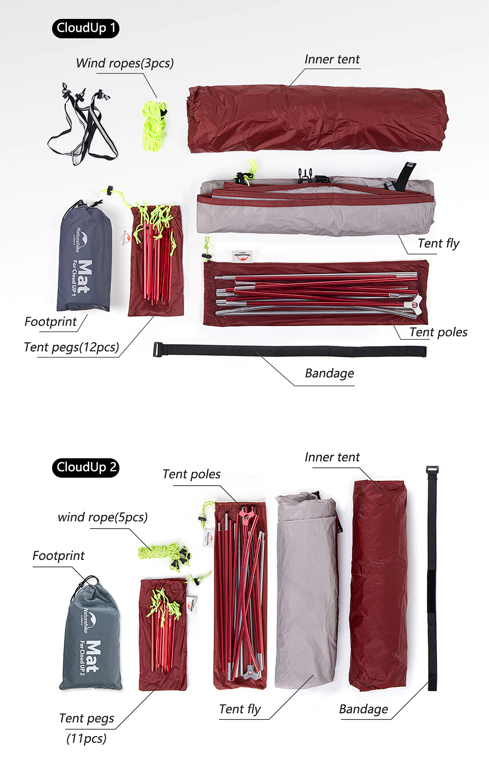 Cheap Goat Tents  Cloud Up 1 2 3 Tent Ultralight Professional Self Standing 20D Nylon With Free Mat for Outdoor Camping Hiking Tents 